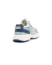 Sneaker in camoscio celeste e rete avorio