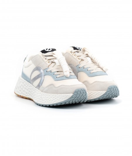 Sneaker No Name in camoscio avorio e rete bianca - Carter Jogger W