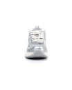 Sneaker in pelle e rete argento