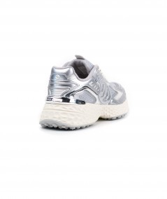 Sneaker No Name in pelle e rete argento - Carter Tech 2.0 W