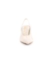 Sandalo slingback in pelle morbida avorio