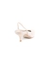 Sandalo slingback in pelle morbida avorio