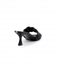 Ciabattina Guess in pelle intrecciata nera