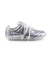 Sneaker in pelle argento