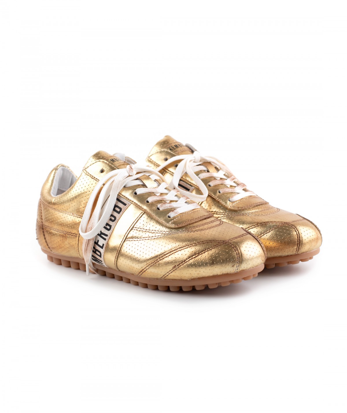Sneaker in pelle oro