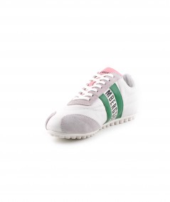 Sneaker Bikkenberg in pelle bianca e camoscio grigio
