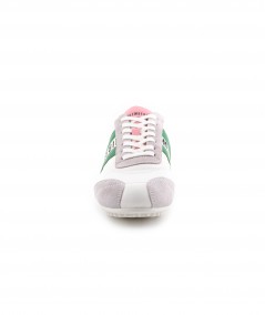 Sneaker Bikkenberg in pelle bianca e camoscio grigio