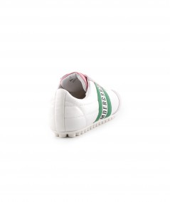 Sneaker Bikkenberg in pelle bianca e camoscio grigio