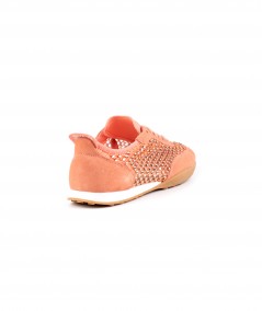 Sneaker Back70 in camoscio pesca e strass