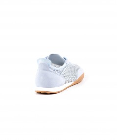 Sneaker Back70 in camoscio azzurro e strass