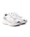 Sneaker in pelle silver e rete bianca
