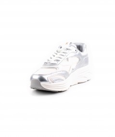 Sneaker Alexander Smith in pelle silver e rete bianca