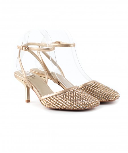 Sandalo Albano Vanity in pelle platino con micro strass