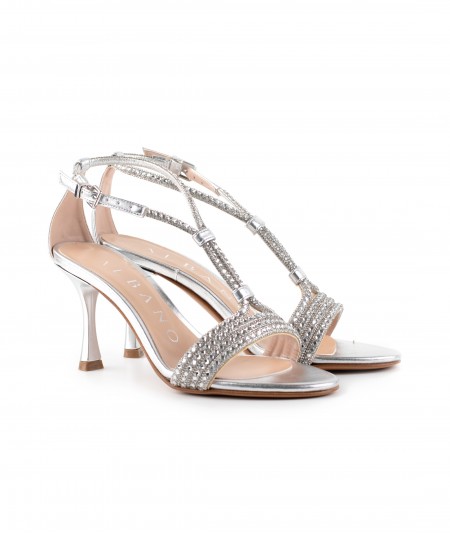 Sandalo Albano in pelle argento