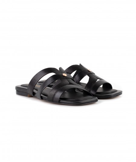 Ciabattina Janet&Janet in pelle nera