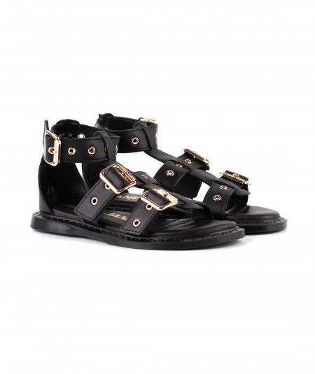Sandalo Janet&Janet in pelle nera