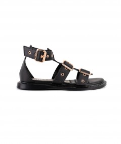 Sandalo in pelle nera