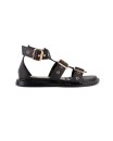 Sandalo in pelle nera
