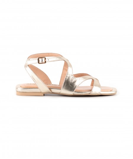 Sandalo in pelle oro