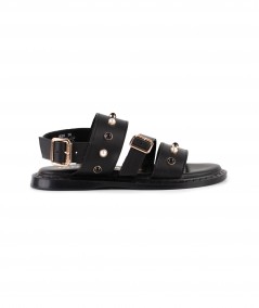 Sandalo in pelle nera