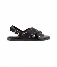 Sandalo in pelle nera