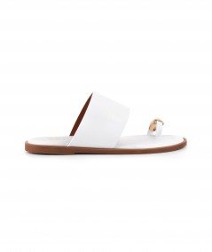 Ciabattina in pelle bianca