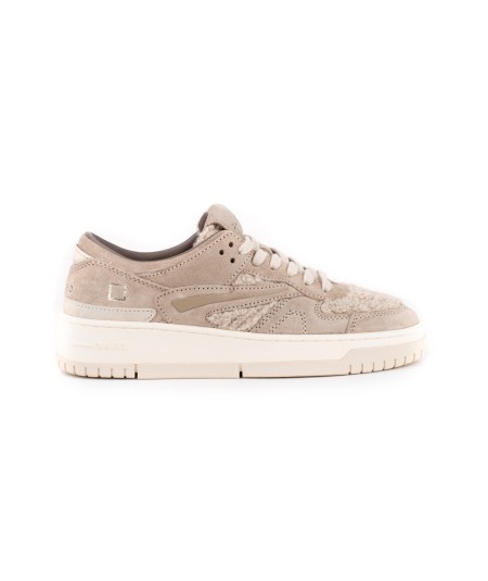 Sneakers D.A.T.E. in camoscio e teddy beige