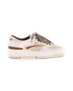 Sneakers D.A.T.E. in pelle bianca e camoscio beige