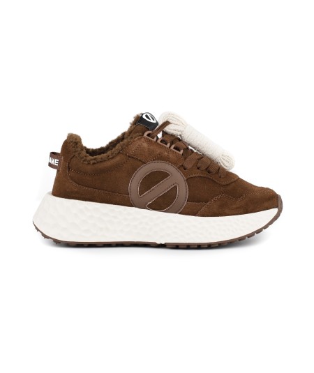Sneaker No Name in camoscio Marrone
