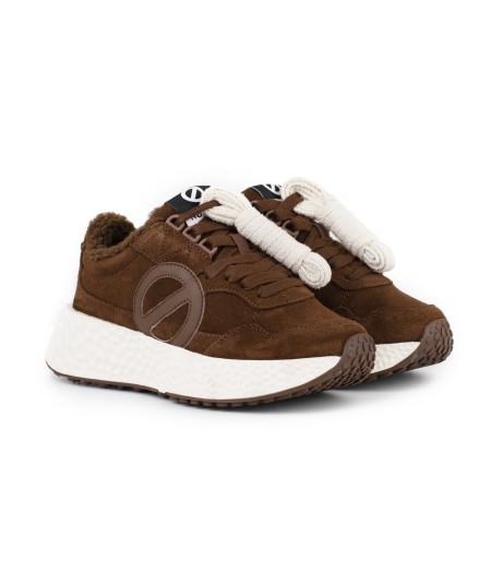 Sneaker No Name in camoscio Marrone