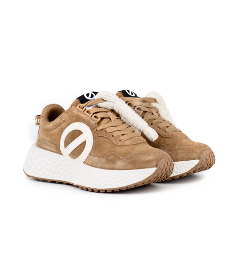 Sneaker No Name in camoscio beige