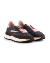 Sneaker D.A.T.E. in camoscio testa di moro e nylon blu
