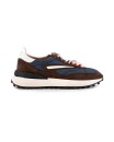 Sneaker D.A.T.E. in camoscio testa di moro e nylon blu