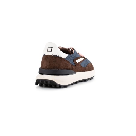 Sneaker D.A.T.E. in camoscio testa di moro e nylon blu