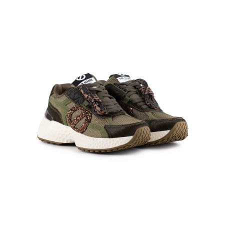 Sneaker no Name Carter 2.0 Runner in cavallino, camoscio e rete verdi